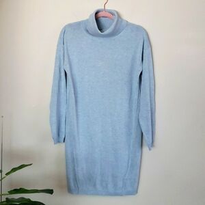 Lole cozy sweater dress, turtleneck, serenity heathered blue women size medium.